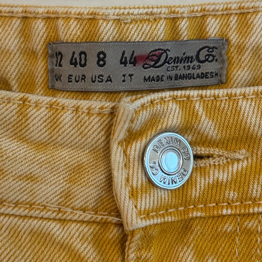 Denim Co Mustard Yellow High Rise Mom Jeans Women's US 8 100% Cotton - Picture 3 of 10